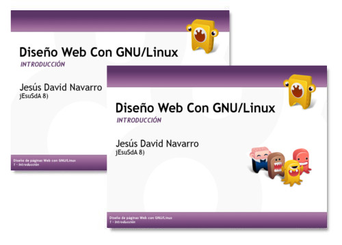 Previsualización de la presentación de diseño web con GNU/Linux.